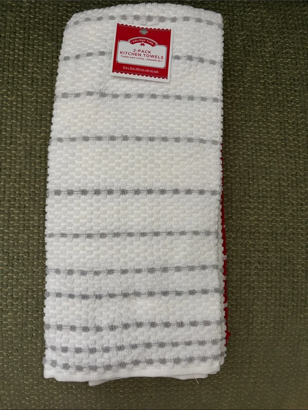 White and Red Kitchen Towels (2 pack)